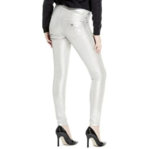Guess Sexy Curve Metallic Destroyed Jeans, Size 28 - Picture 3 of 3